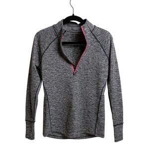 Tangerine Gray Work Out‎ Quarter Zip Pullover Women's Sm Long Sleeve Active Top